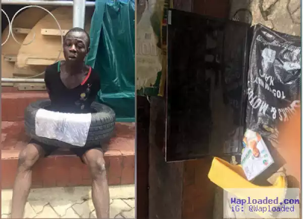 See How Man Was Nabbed And Beaten To Pulp After Stealing Household Properties In Bayelsa